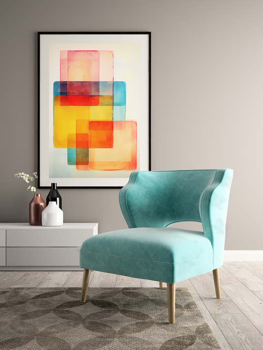 Abstract Vibrant Contemporary Cubes #2 - Museum Quality Poster