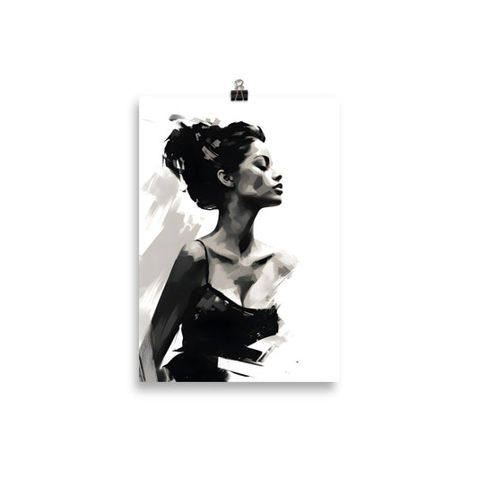 Stunning Woman's Silhouette #2 - Elegance in Monochrome Collection