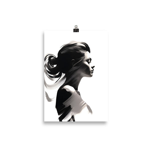 Stunning Woman's Silhouette #1B - Elegance in Monochrome Collection