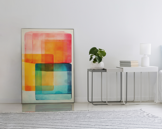 Abstract Vibrant Contemporary Cubes #1 - Museum Quality Poster