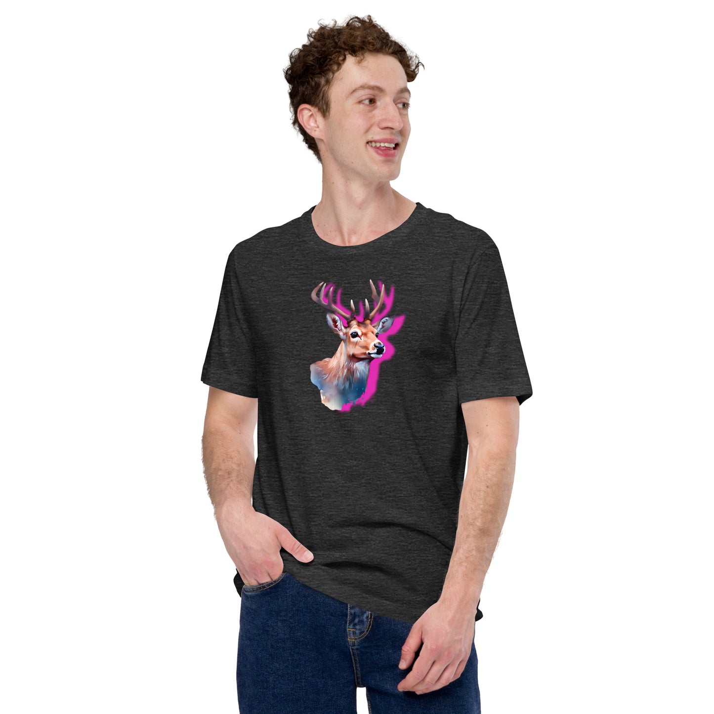 Deer Portrait Neon T-Shirt