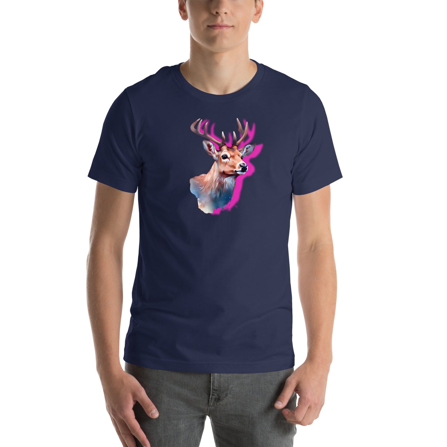 Deer Portrait Neon T-Shirt